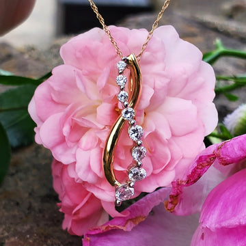 14k Yellow Gold Diamond Journey Infinity Pendant - DPD-25722